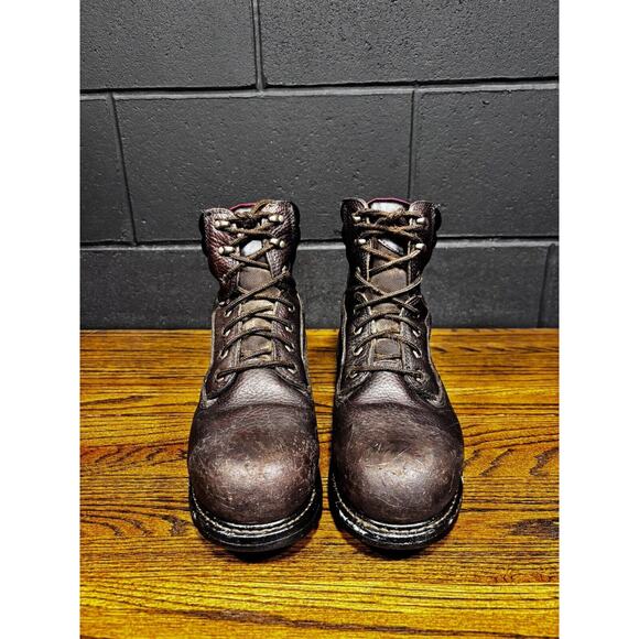 DICKIES Brown Leather Steel Toe Work Boots Men’s Sz 10 - Picture 3 of 8